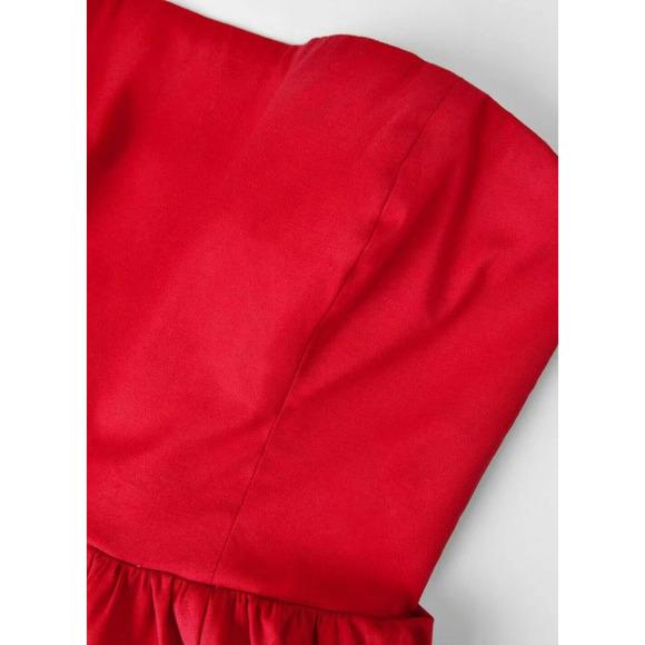 NWT! Reformation Fit & Flare Buttercup Strapless Midi Dress Cherry SIZE-10 - Picture 5 of 7